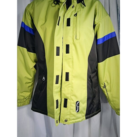 Ski Jacket Size 10  Women's Snowboard  Green and Blue Insulated Hooded - Picture 2 of 13